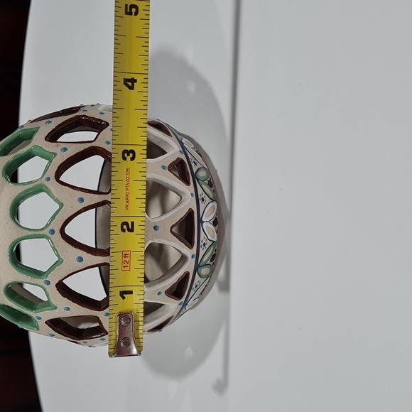 Javier Servin Mexico Hand Painted & Signed Ceramic Tea Light Candle Holder - Picture 7 of 8